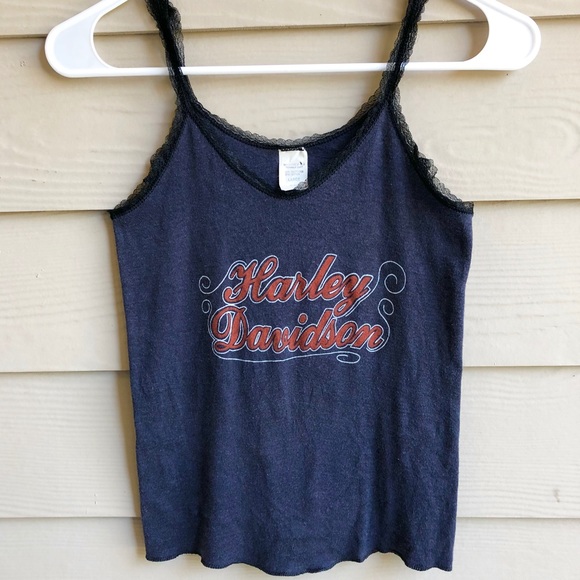 Harley-Davidson Tops - Harley Davidson Lace Trim Tank Top | L